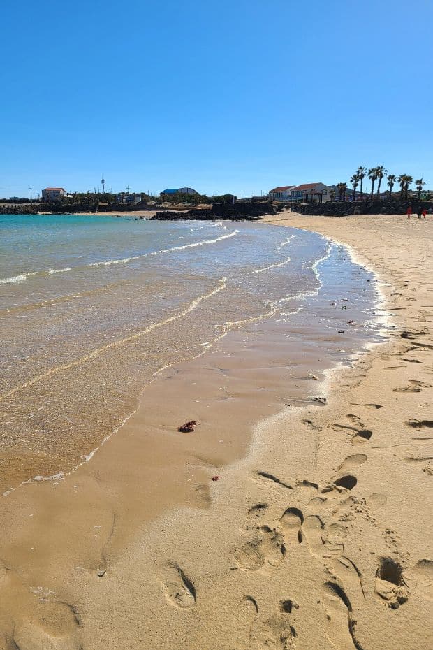 Hagosudong Beach with blue skies on Udo Island