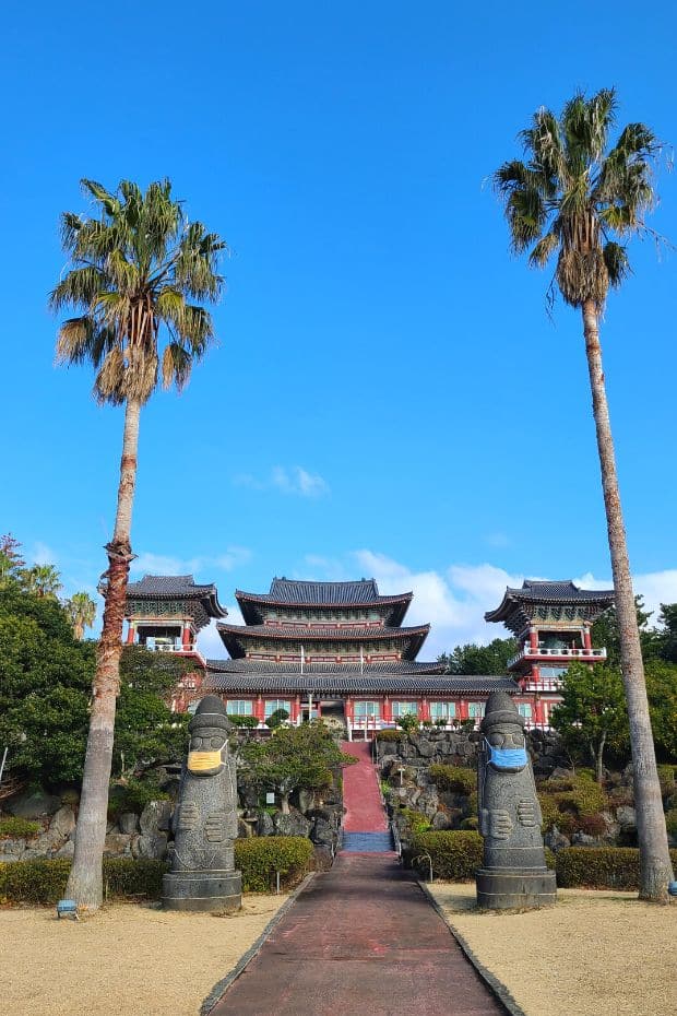 Yakcheonsa Buddhist Temple on Jeju Island