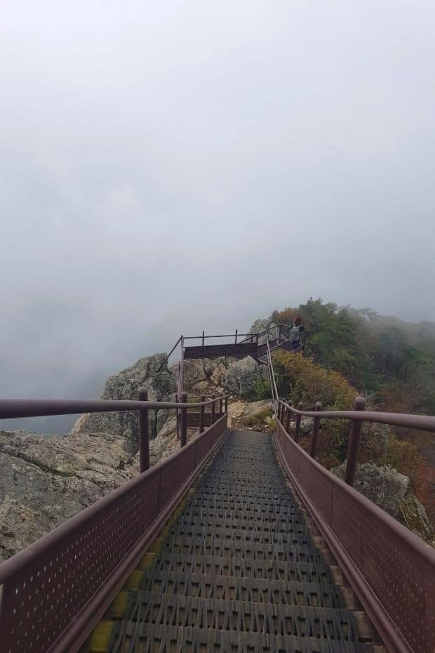 Bad weather can be a problem when hiking in Korea