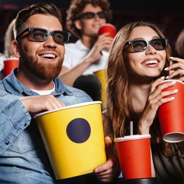 People watching a movie People watching a movie