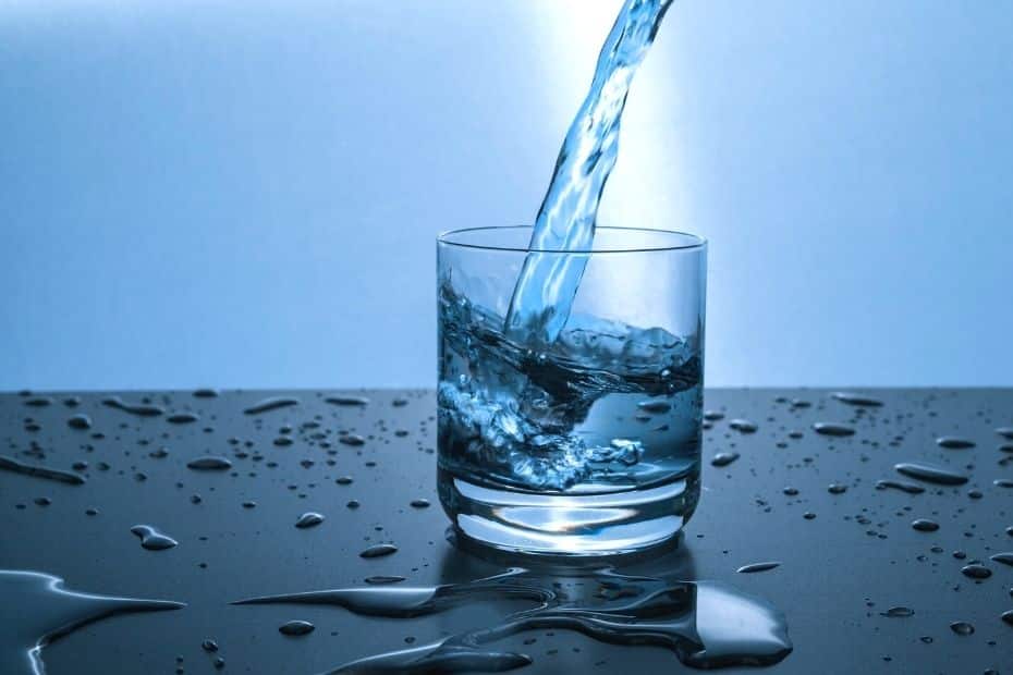 A glass of water