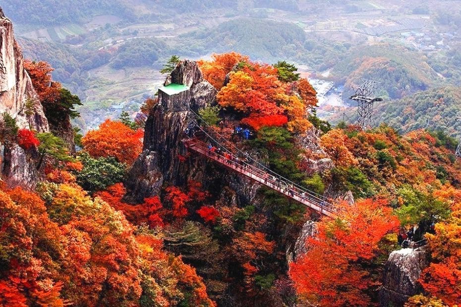 Suspension bridge at Daedunsan Provincial Park