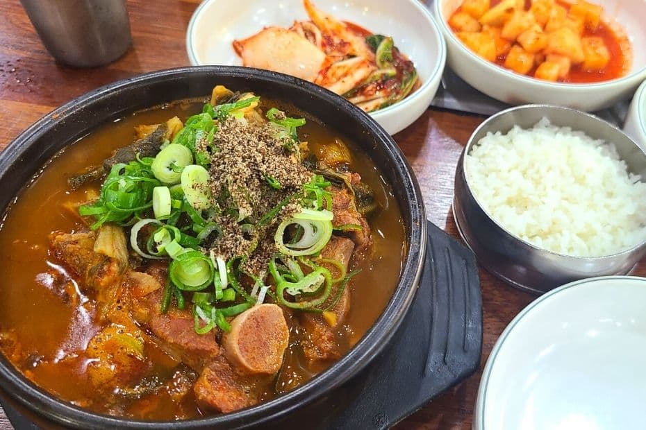 Bowl of Korean traditional hangover soup