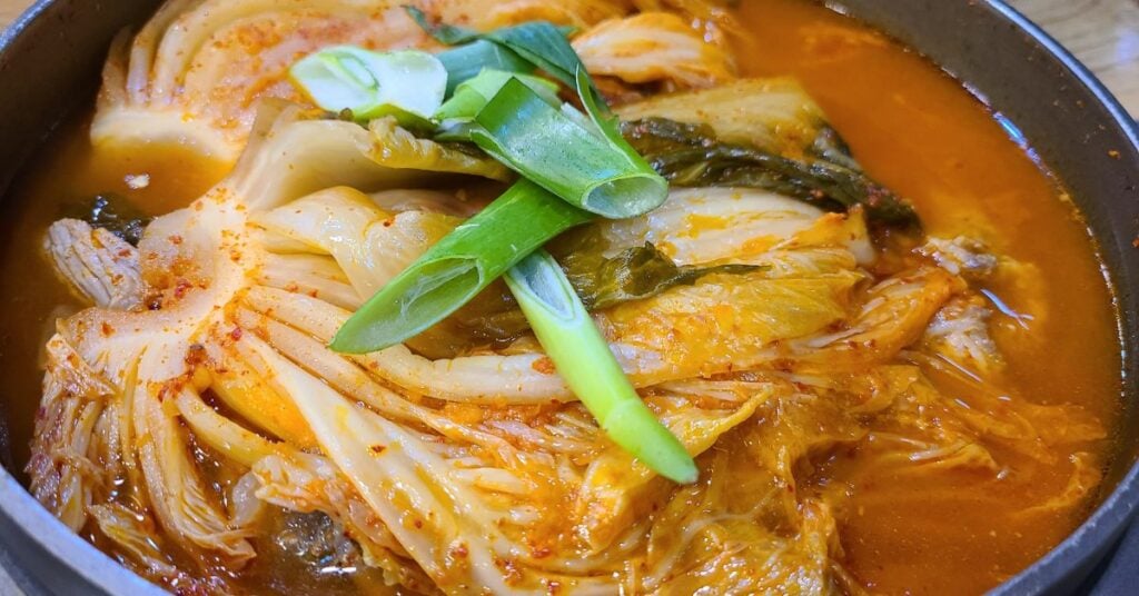 Traditional Korean dish of kimchi jjigae