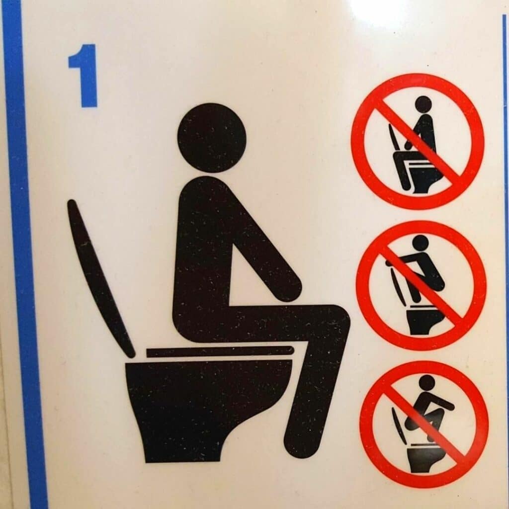 Funny Korean Toilet Sign with instructions
