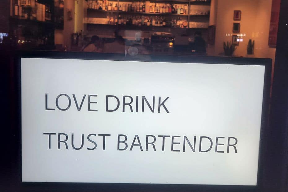 Love Drink Trust Bartender Sign