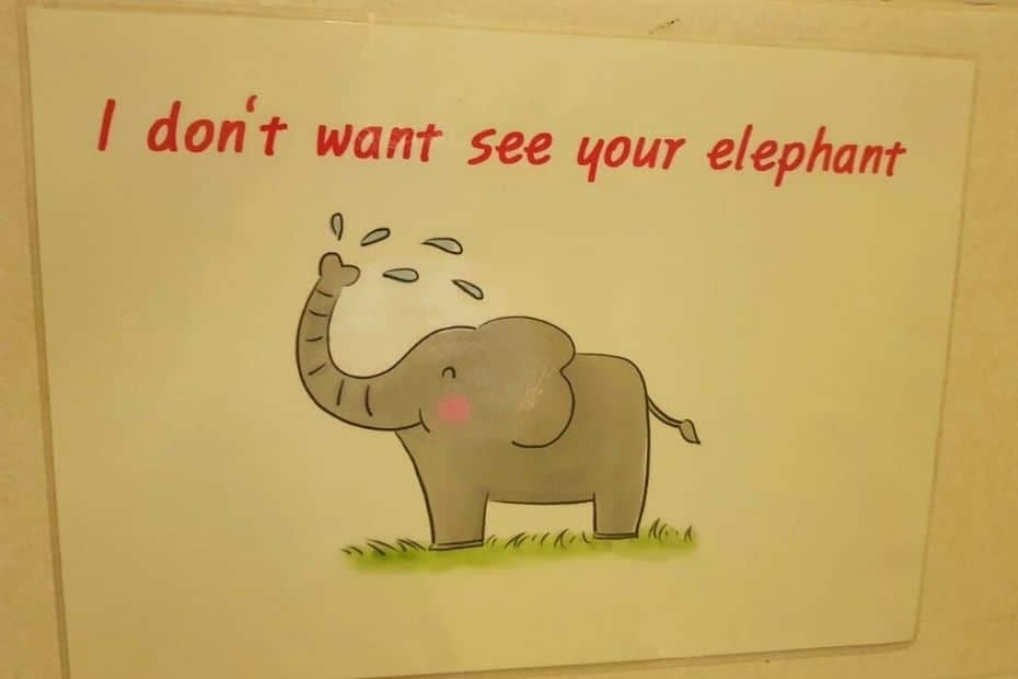 I don't wanna see your elephant toilet sign