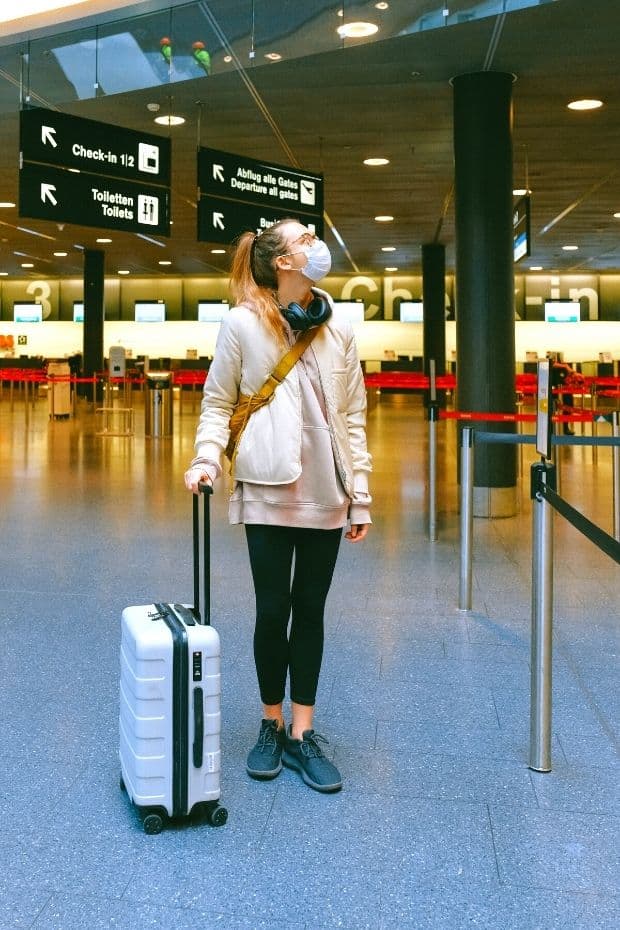 Person travelling at an airport