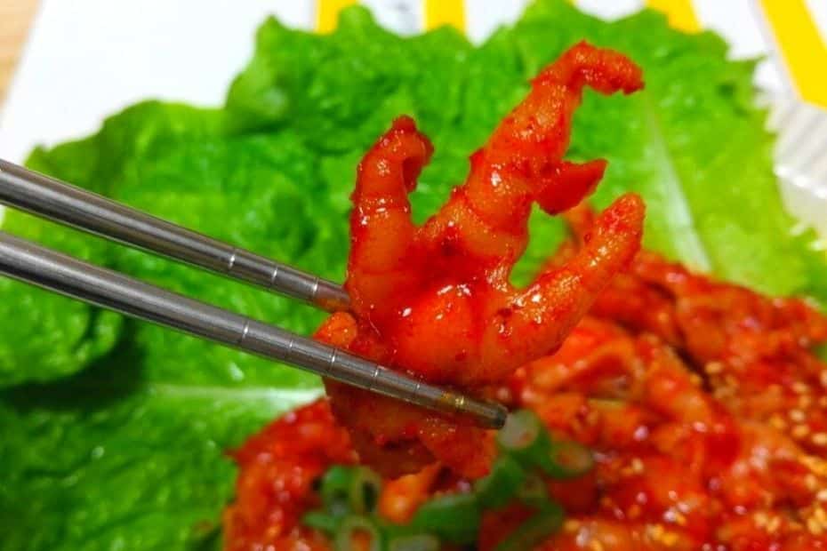 Dakbal Korean spicy chicken feet
