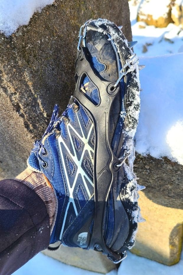 Crampons in snow