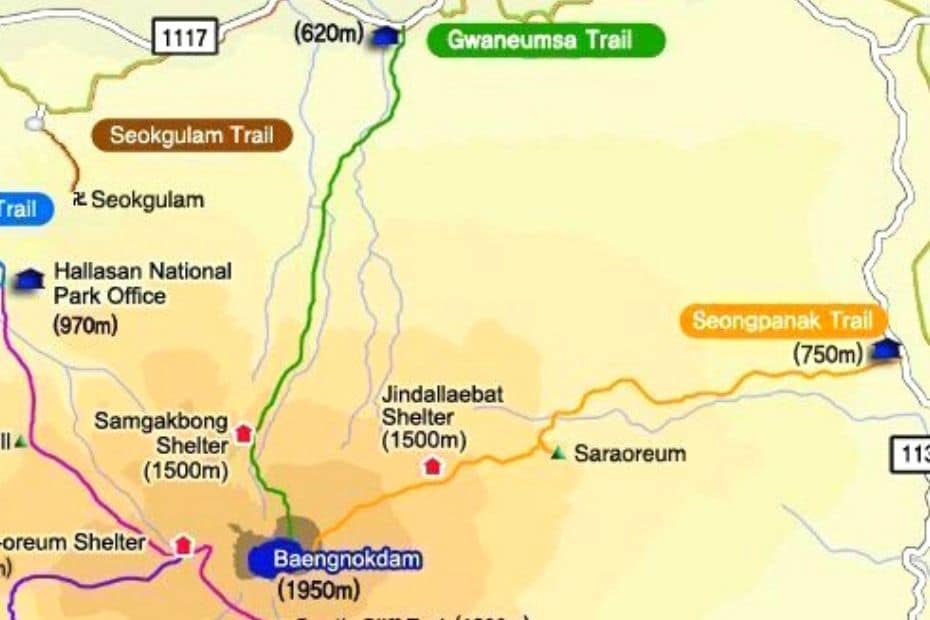 Seongpanak and Gwaneumsa Hiking trails in Hallasan National Park, Jeju Island