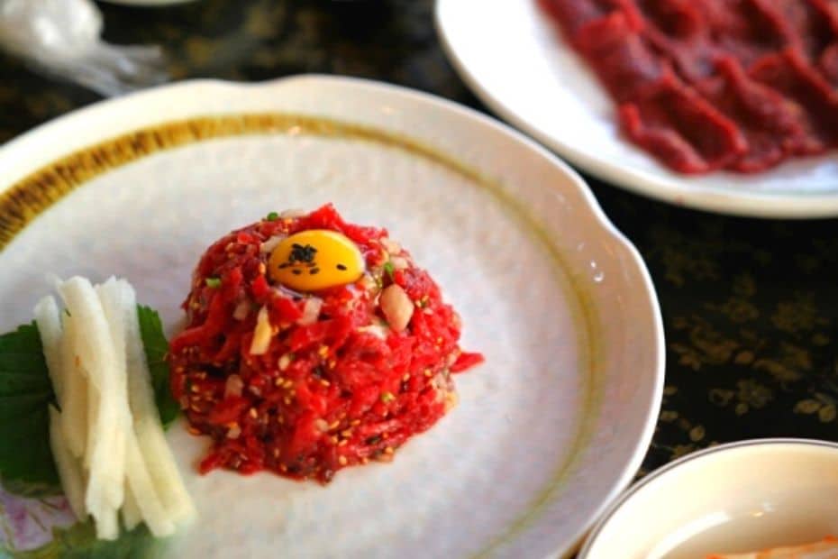 Malgogi is a raw horse meat dish from Jeju Island South Korea