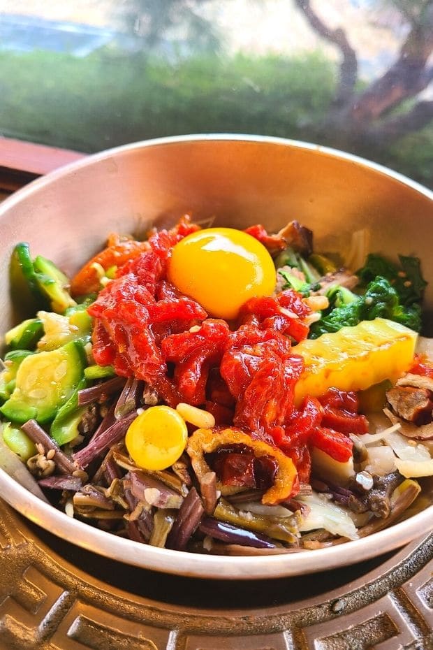 Raw beef yukhoe bibimbap from South Korea