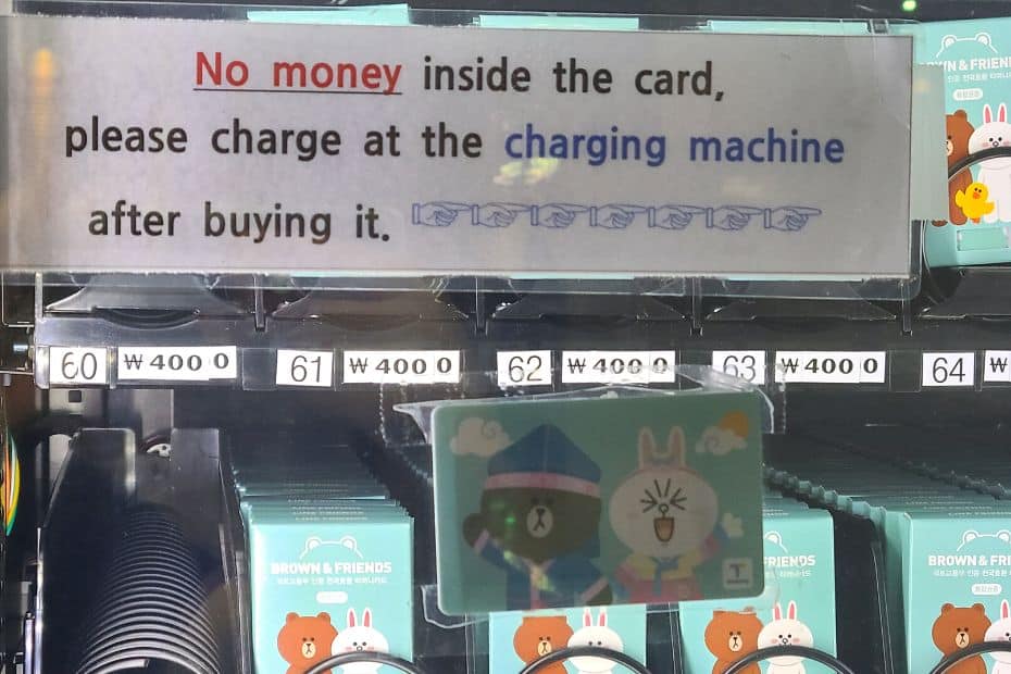 Sign On T-Money Card Machine At Incheon Airport