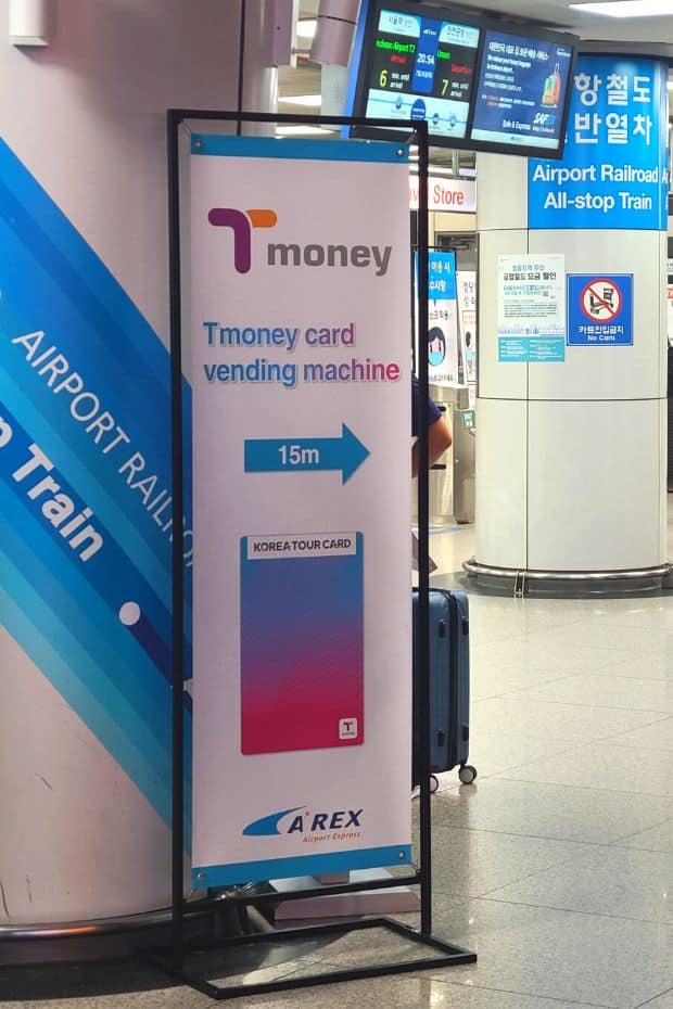 T-Money Card Sign at Incheon Airport