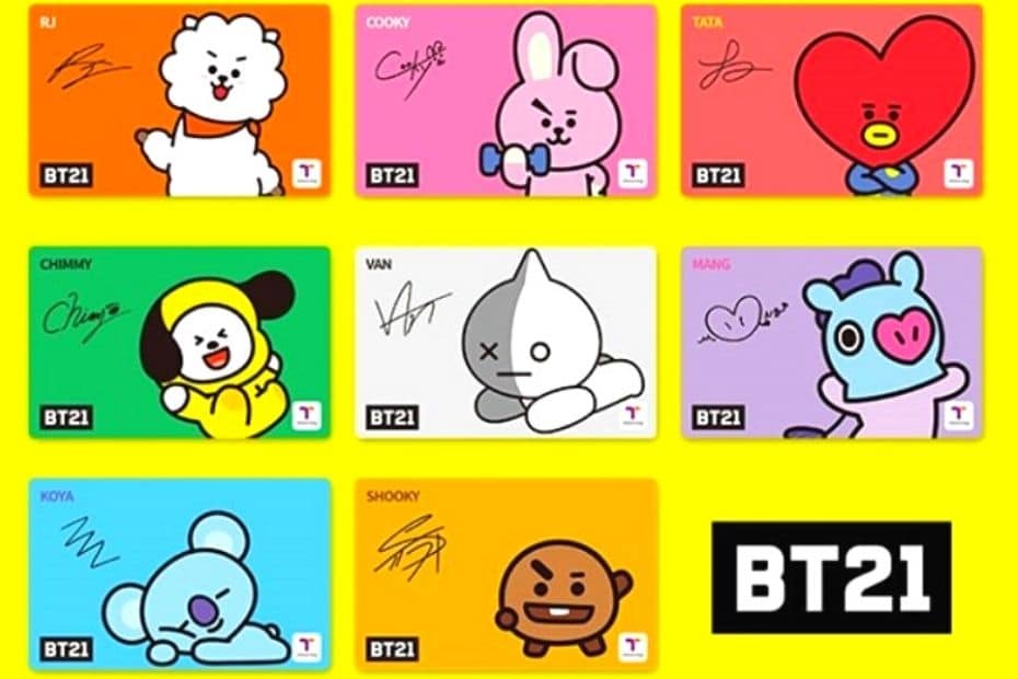 T-Money Card with BT 21 character designs
