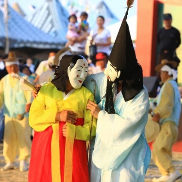 Dancers at the Andong Mask Dance Festival