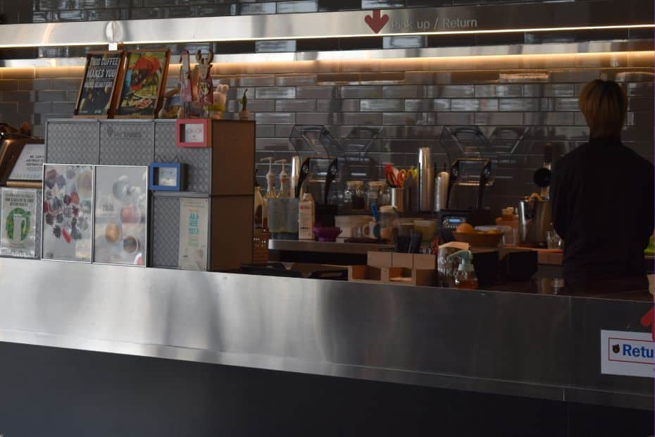 Return counter at a Korean restaurant