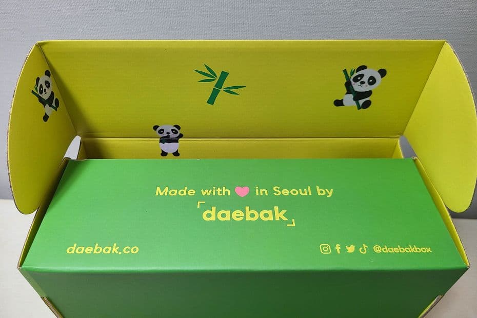 Daebak Box Packaging With Pandas and Bamboo