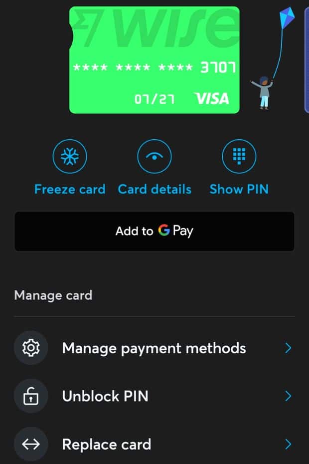Card Security Options With Wise Card