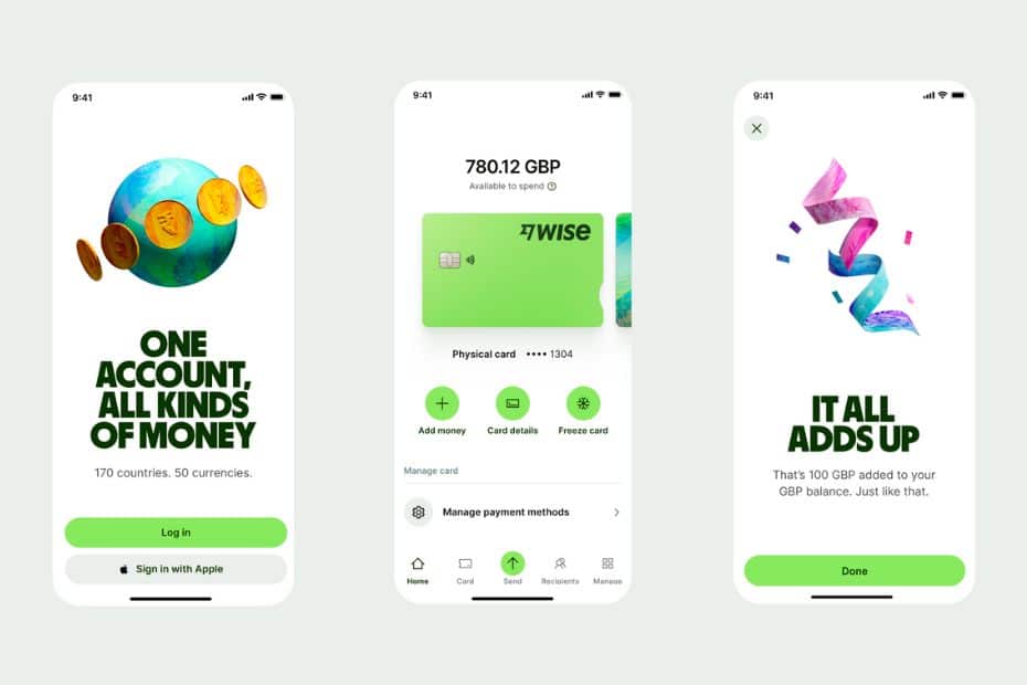 Wise Travel Money Card App Features