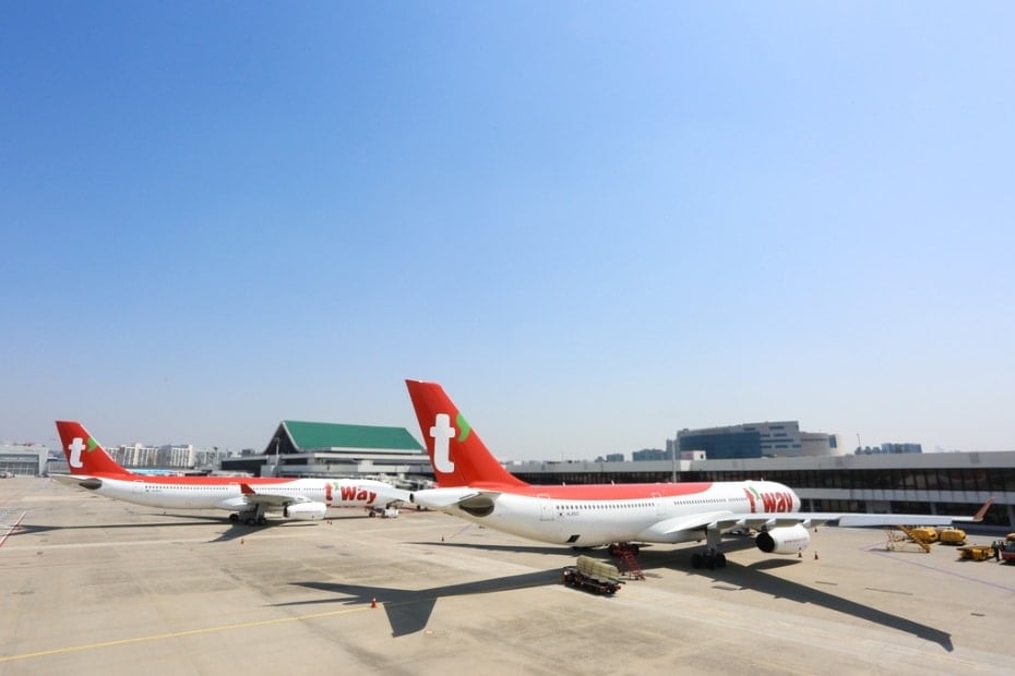 T'Way Air Planes At Korean Airport