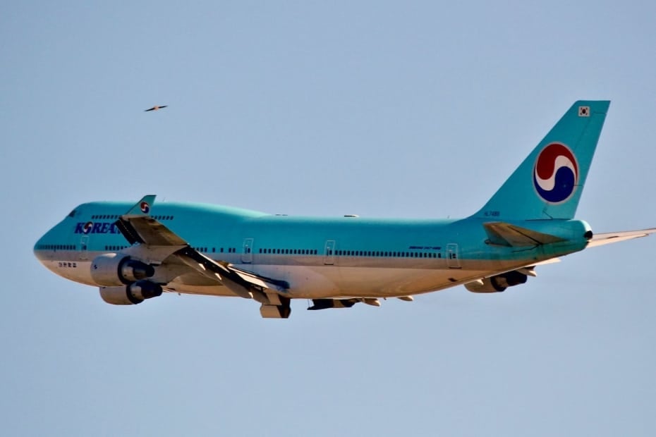 Korean Air Plane Flying To Korea