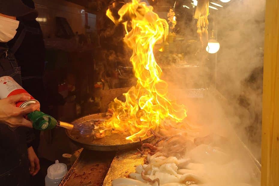 Flame cooked Korean street food