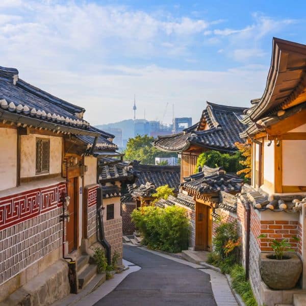 Bukchon Hanok Village in Seoul Korea