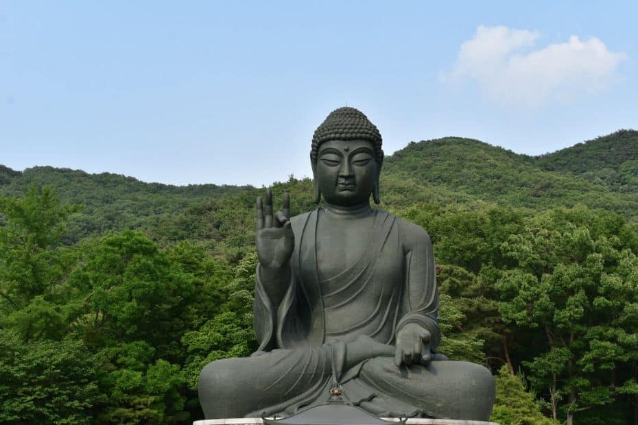 Buddha Statue in Korea during Spring