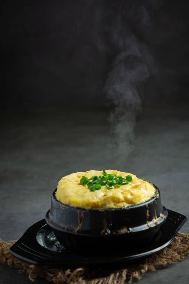 Korean side dish of steamed eggs