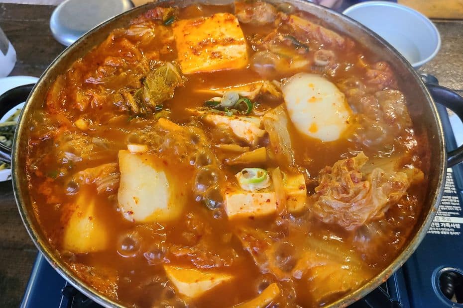 Large bowl of Korean kimchi stew at Bukhansan