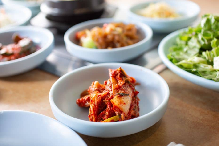 Selection of Korean side dishes banchan