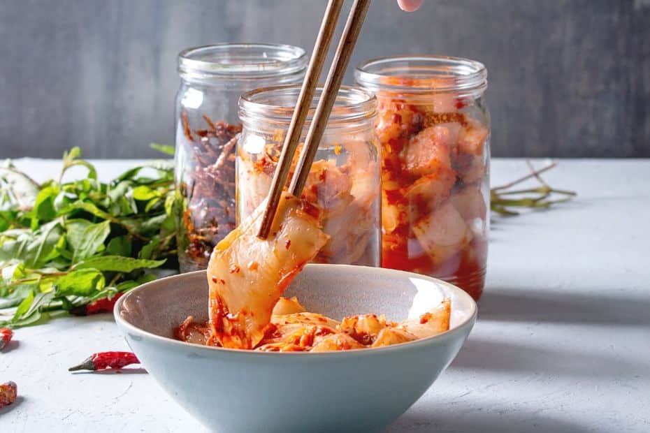 Selection of home made kimchi