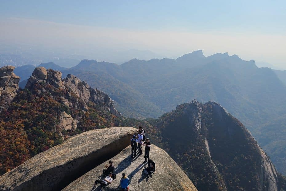 Hike Bukhansan to get to Baegundae Peak In Seoul