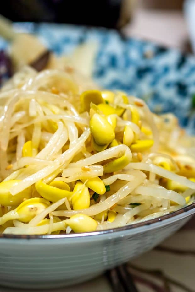 10 Best Korean Side Dishes: Banchan You Can Make At Home 21 soybean sprouts served as kongnamul muchim in Korea