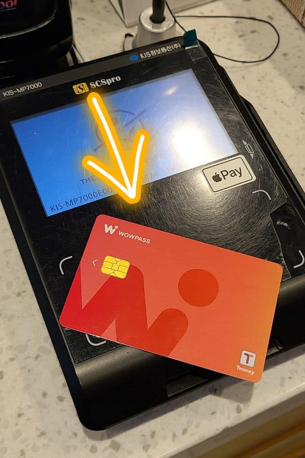Card reader used to recharge WOWPASS T-Money Balance
