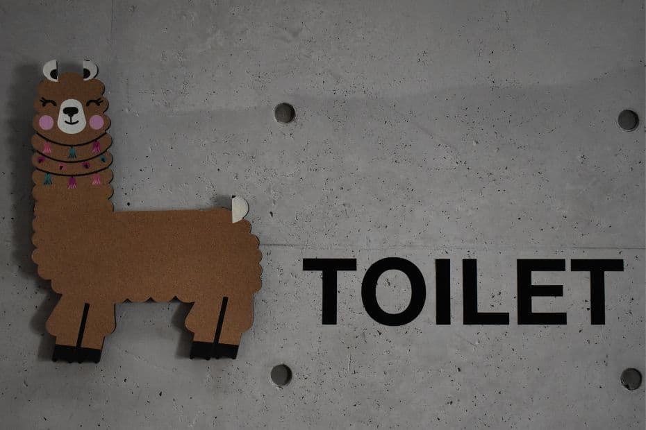 Cute toilet sign in Korea