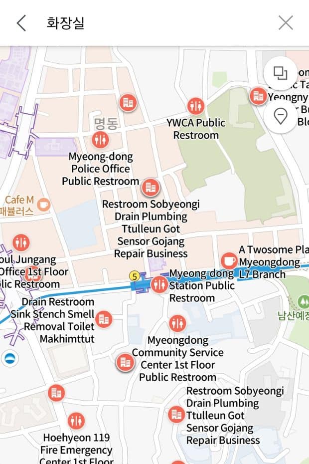 How To Use Naver Maps To Find A Toilet In Korea