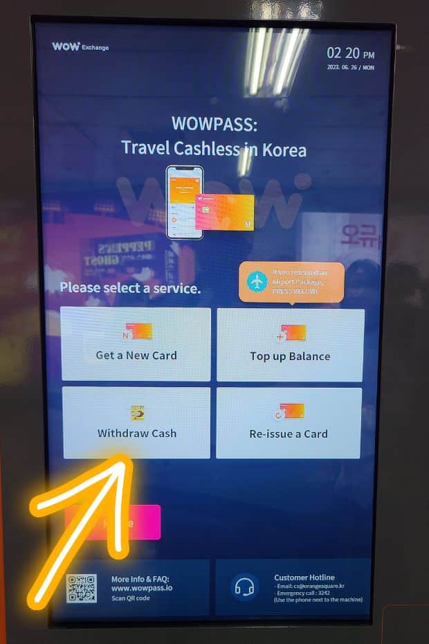 How to withdraw cash with WOWPASS