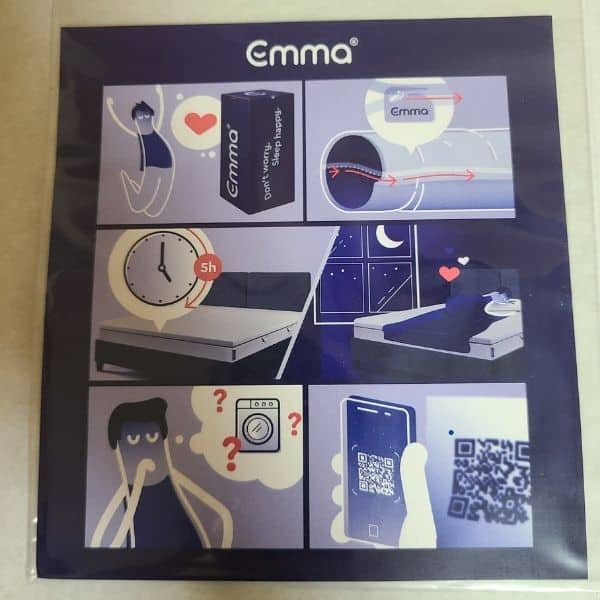Instruction Manual provided with Emma mattress