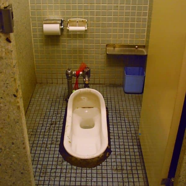 Squat toilet in a Korean restroom