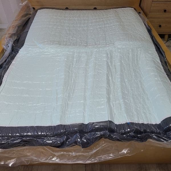 Unopened Emma Mattress in airtight packaging