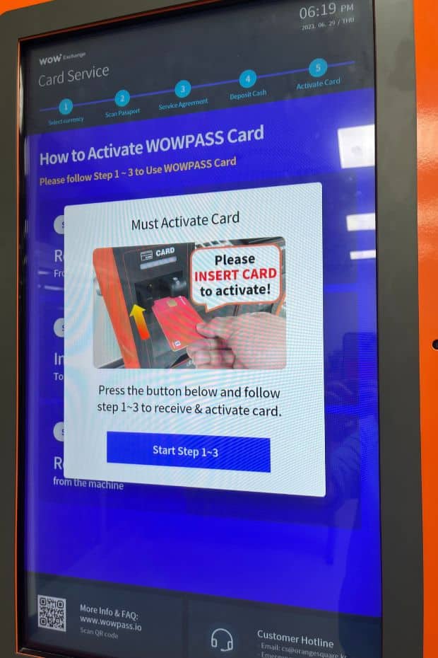 WOWPASS Card Activation Prompt