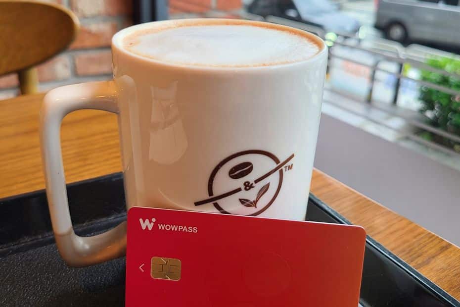 WOWPASS With a cup of coffee