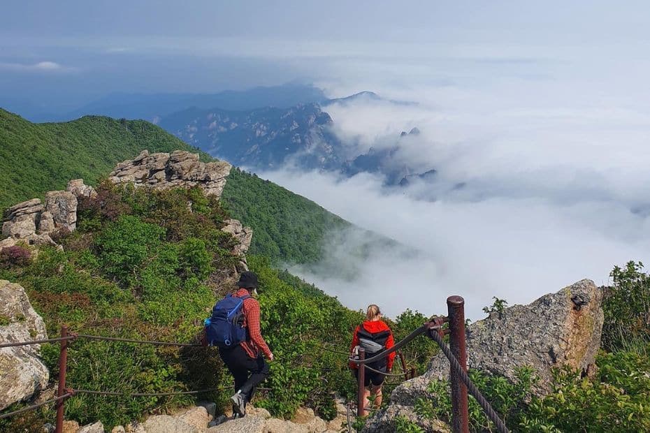 People Hiking In Seoraksan National Park In Korea