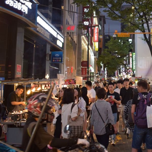 Myeongdong Street Food Alley in Seoul