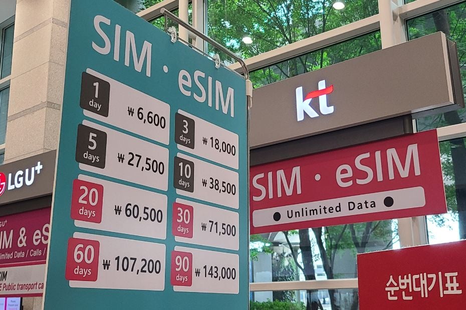 KT Olleh SIM card prices