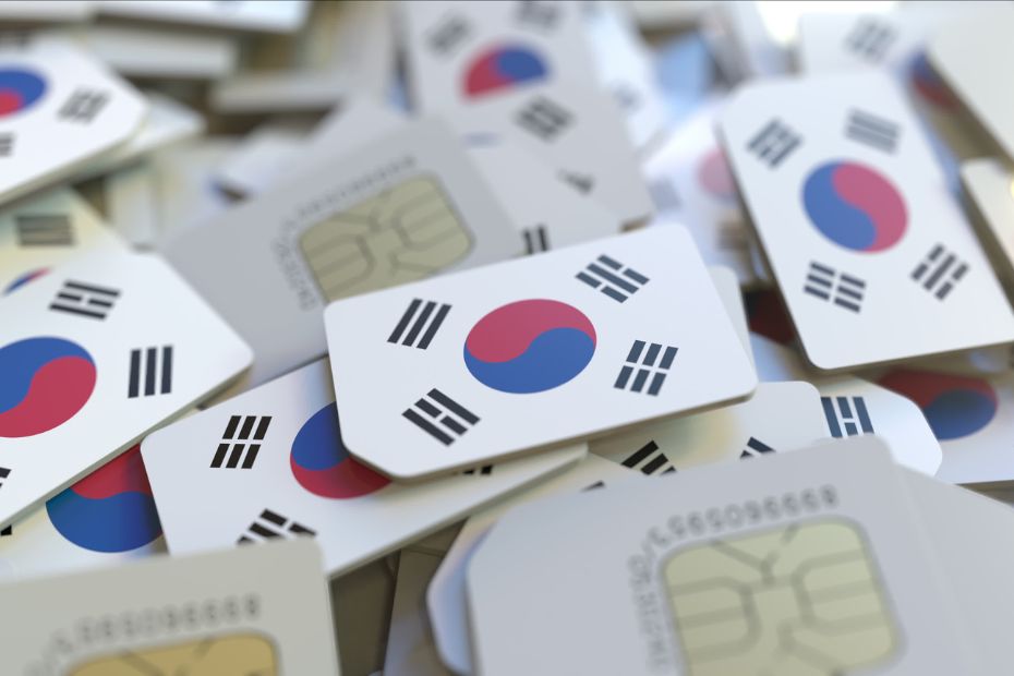 Korean SIM Cards With Korean Flag