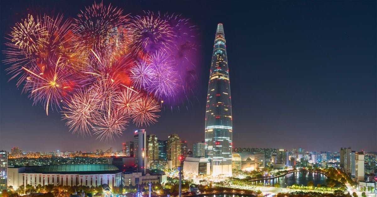New Year Fireworks Winter Festival In Korea